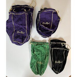 Crown Royal Bags Lot of 24 - Variety of Mixed Sizes & Colors